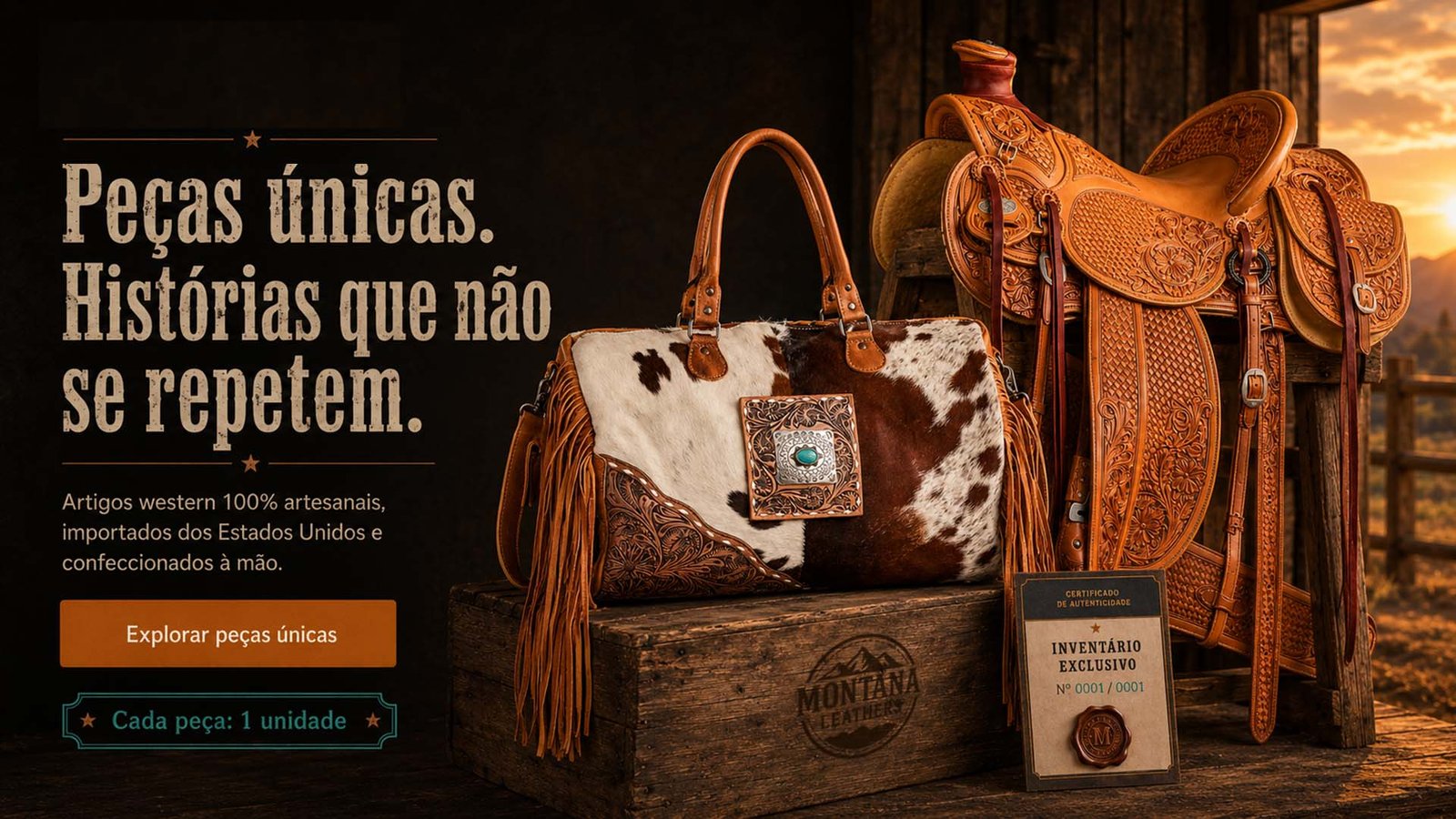 Montana Leathers — peças western únicas, artesanais e importadas dos EUA