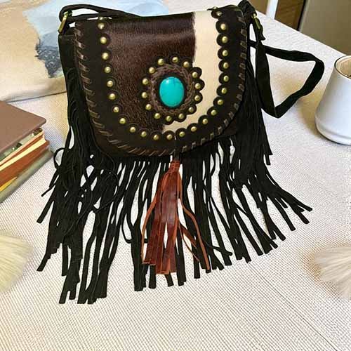 Bolsa Natural com Pelos e Franjas - MC02