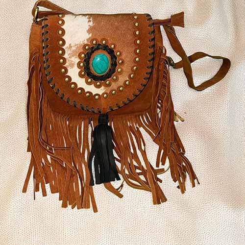 Bolsa Natural com Pelos e Franjas - MC03 - Imagem 4