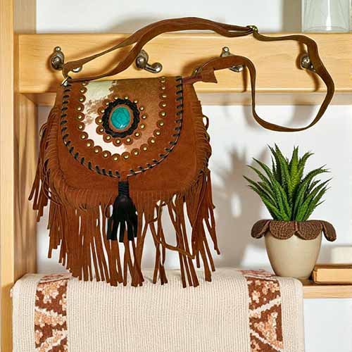 Bolsa Natural com Pelos e Franjas - MC03