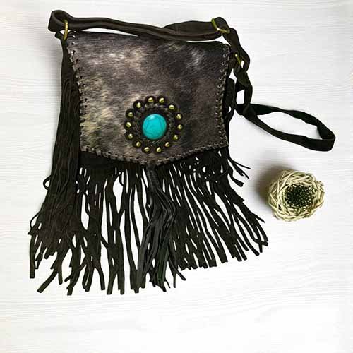 Bolsa Natural com Pelos e Franjas - MC04 - Imagem 3