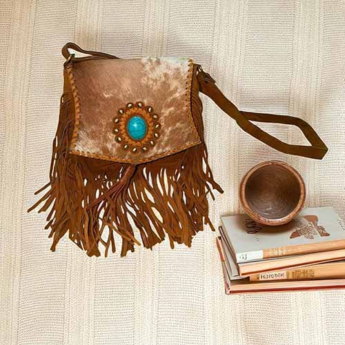 Bolsa Natural com Pelos e Franjas - MC06