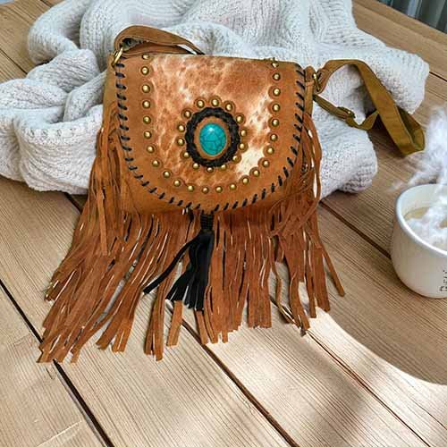 Bolsa Natural com Pelos e Franjas - MC08